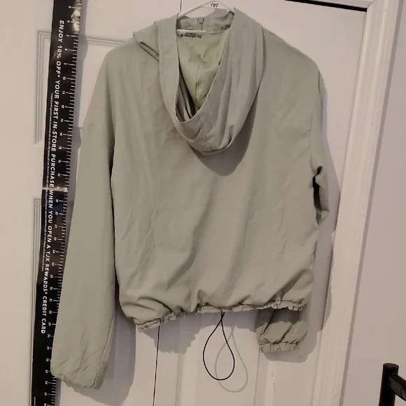 BearPaw Women's Light Gray Light Green Utility Jacket Ladies Hooded Waterproof - Picture 3 of 14